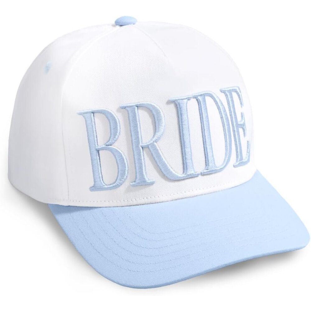 White Cotton Twill Bride Trucker Hat Bridal Headwear Bachelorette Party